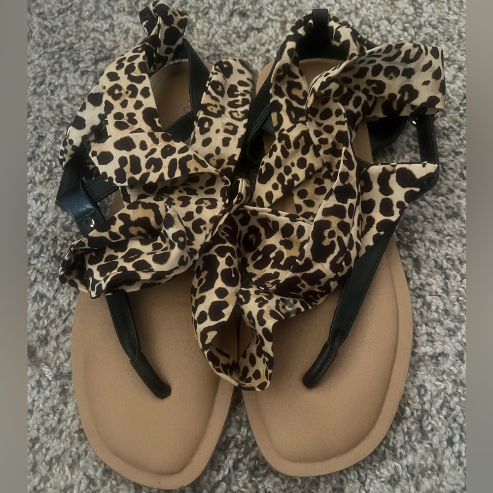 Torrid wrap around cheetah sandals